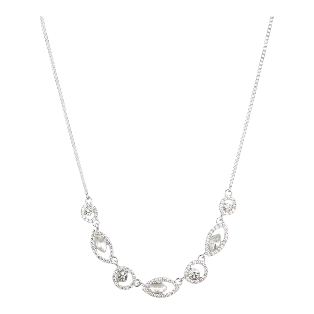 Givenchy Pavé Crystal Orb Silver Frontal Necklace, NWT In Gift Box!